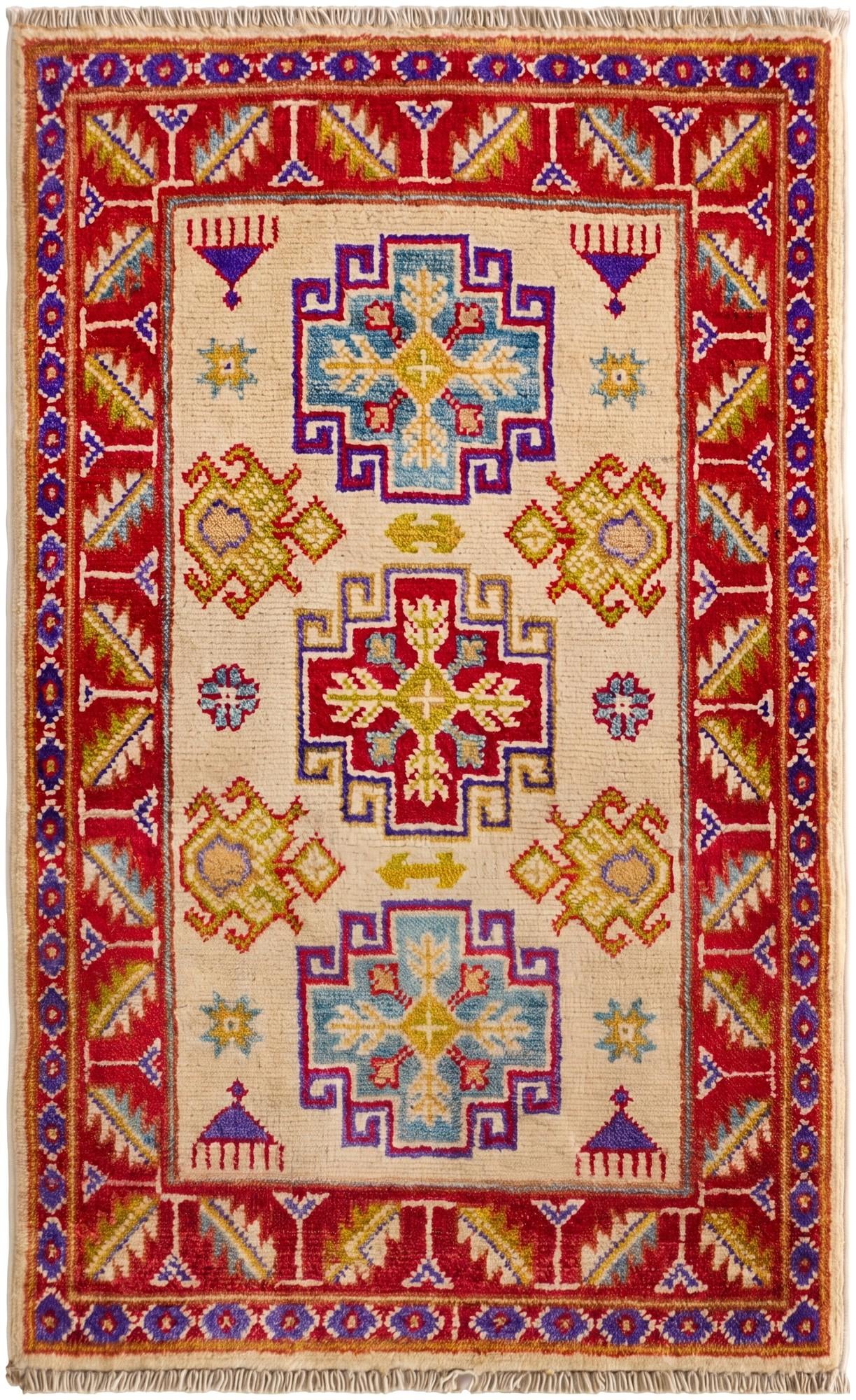 1' 10 x 3' 2 Hand Knotted Kazak Rug