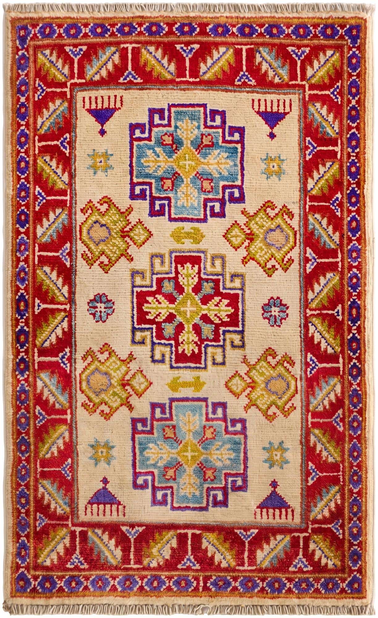 1' 10 x 3' 2 Hand Knotted Kazak Rug