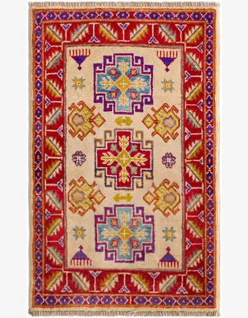 1' 10 x 3' 2 Hand Knotted Kazak Rug