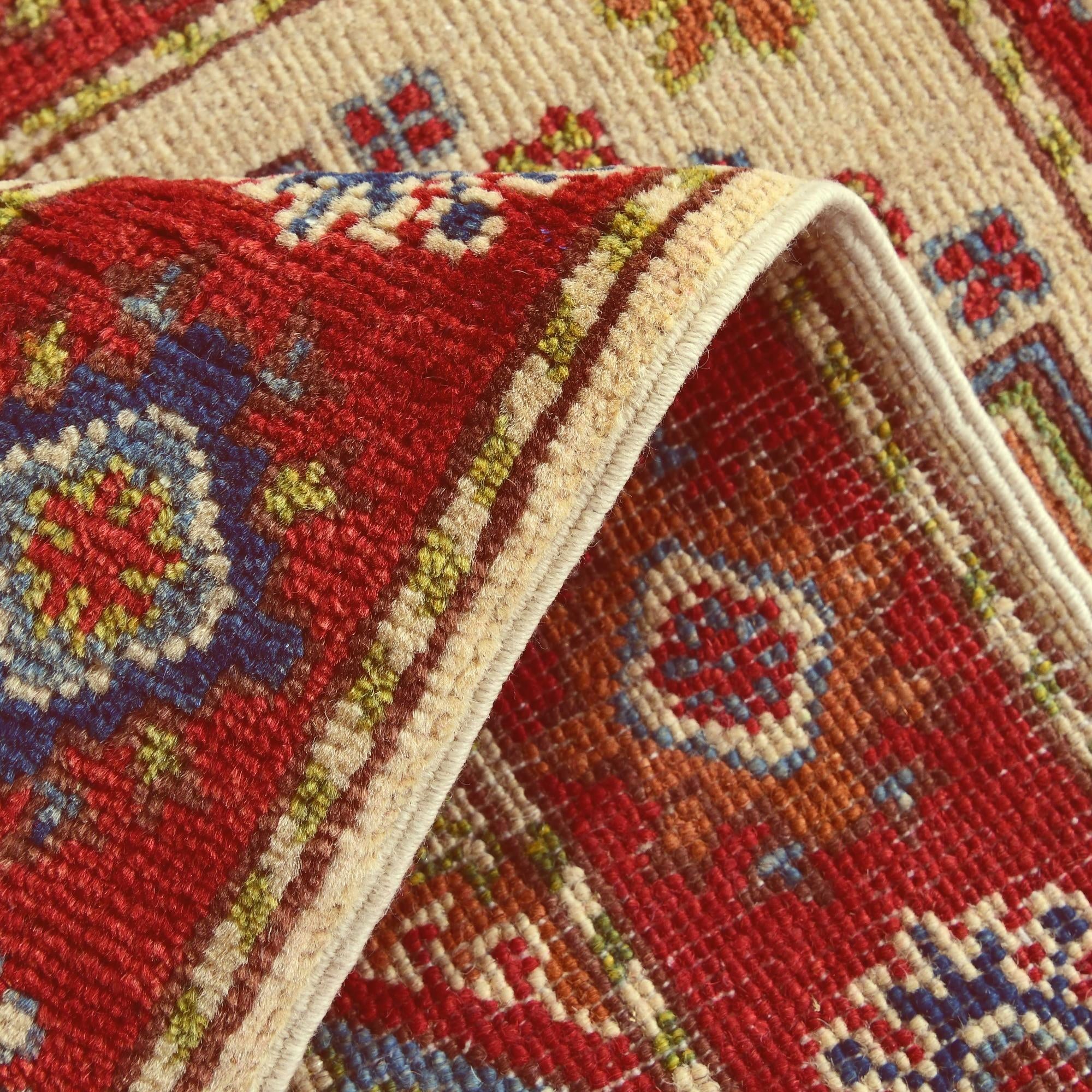 2' x 3' 4 Hand Knotted Kazak Rug