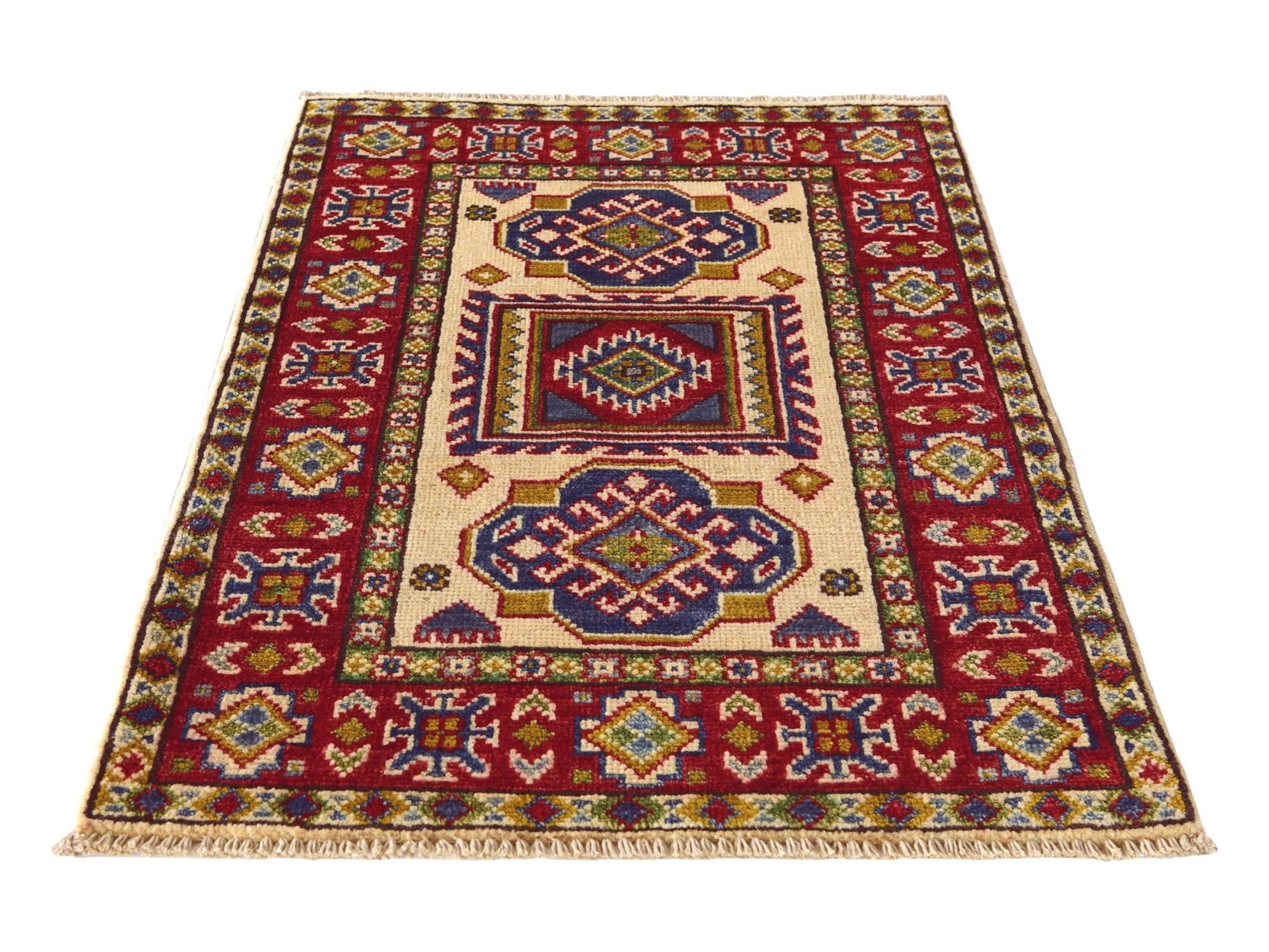 2' x 3' 1 Hand Knotted Kazak Rug