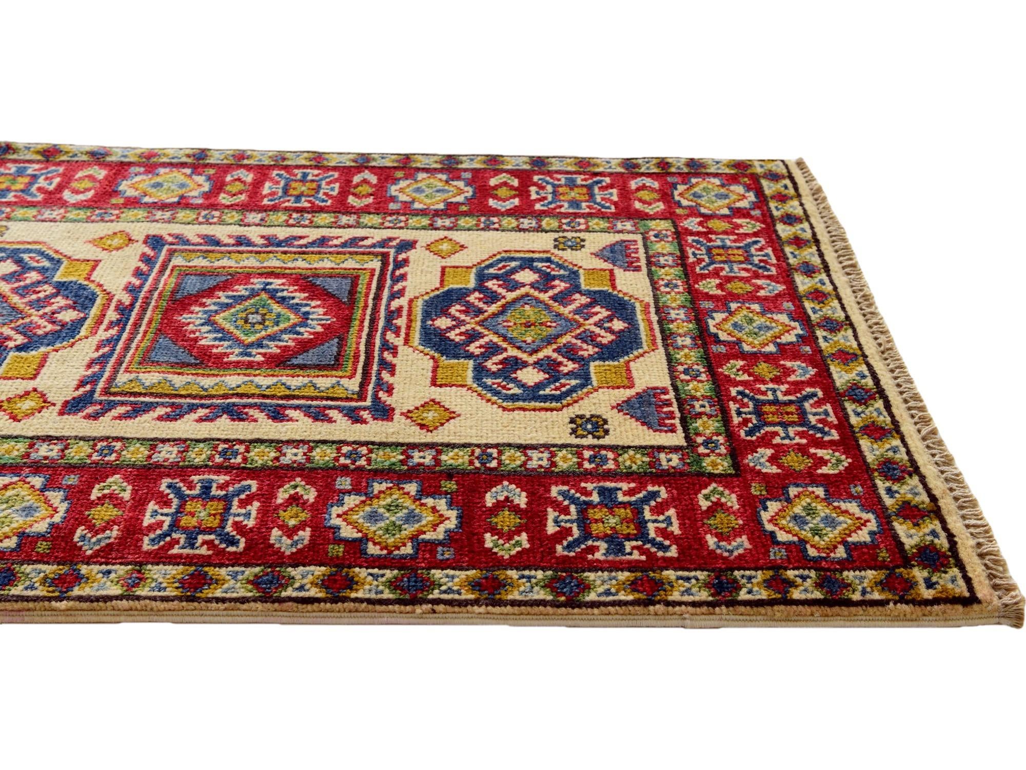 2' x 3' 1 Hand Knotted Kazak Rug