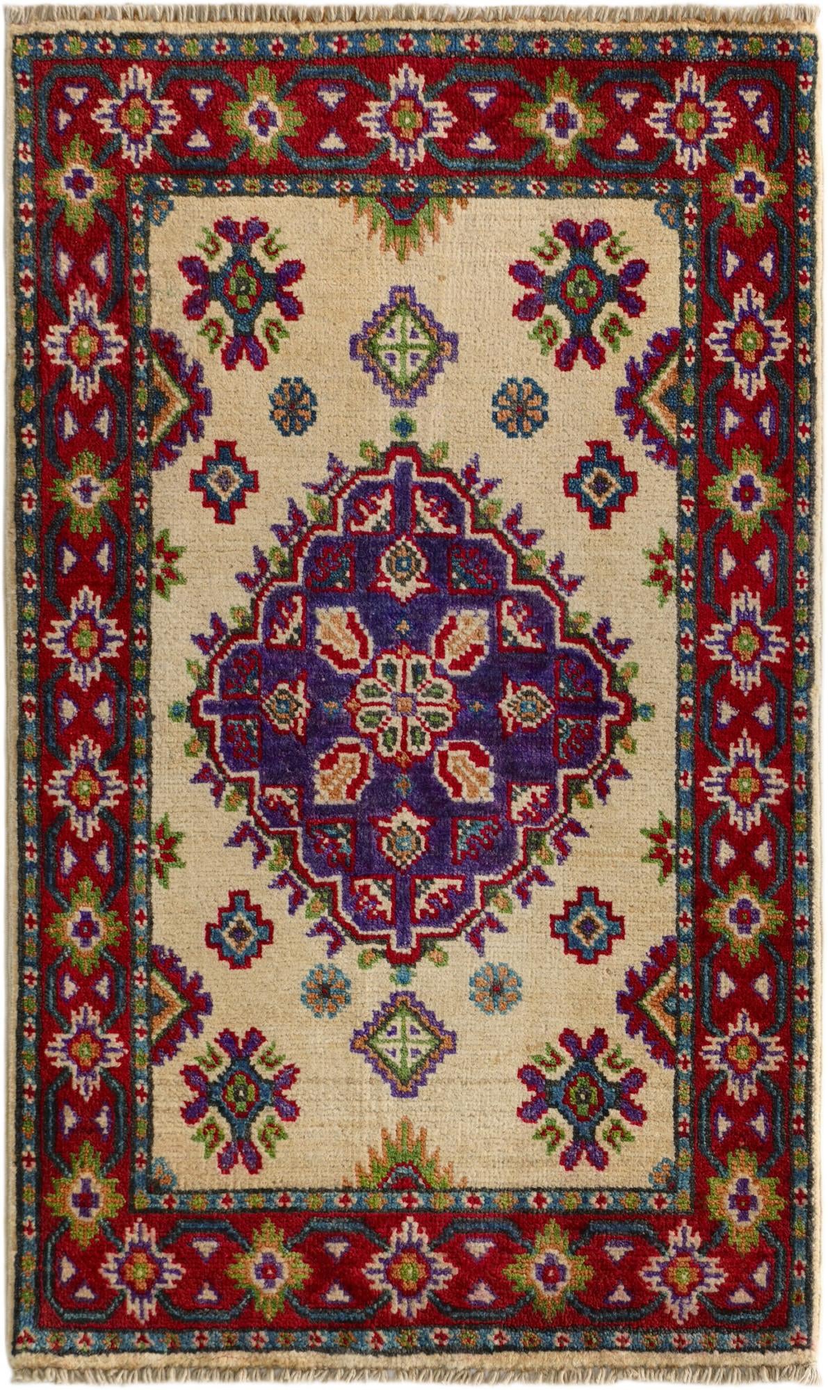 2' x 3' 3 Hand Knotted Kazak Rug