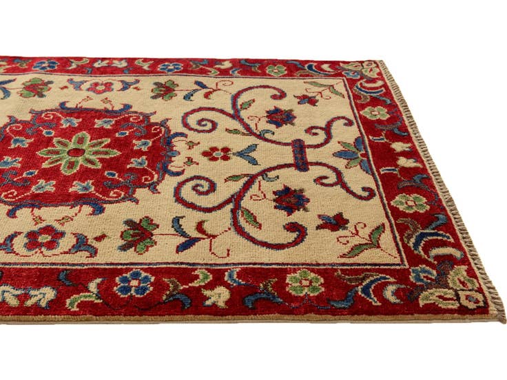Detail image of 2' 7 x 4' Hand Knotted Kazak Rug
