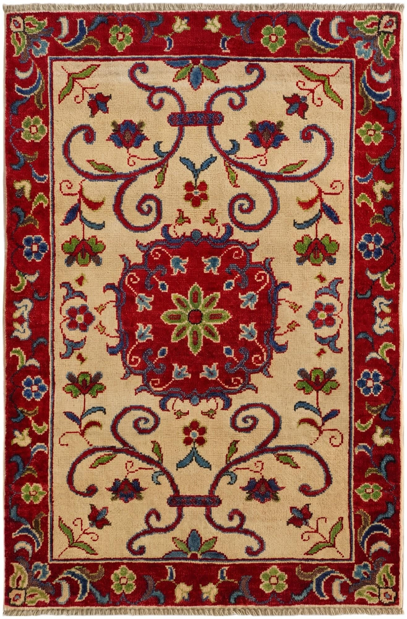 2' 7 x 4' Hand Knotted Kazak Rug