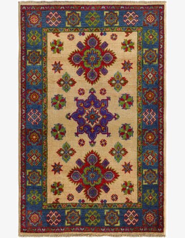 2' 9 x 4' 3 Hand Knotted Kazak Rug