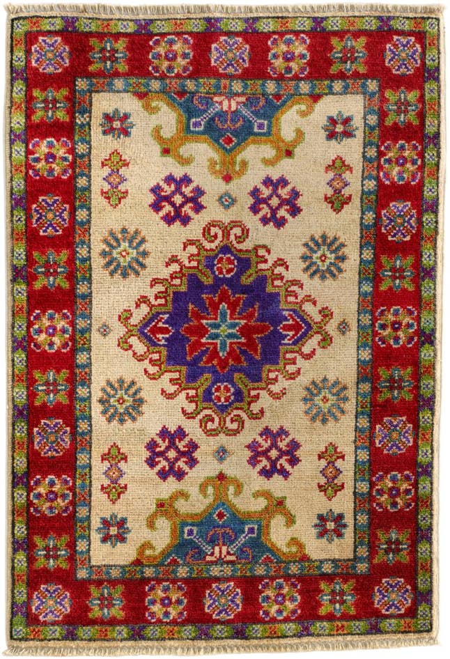 Detailansicht von 65cm x 95cm Handgeknüpft Kazak Teppich