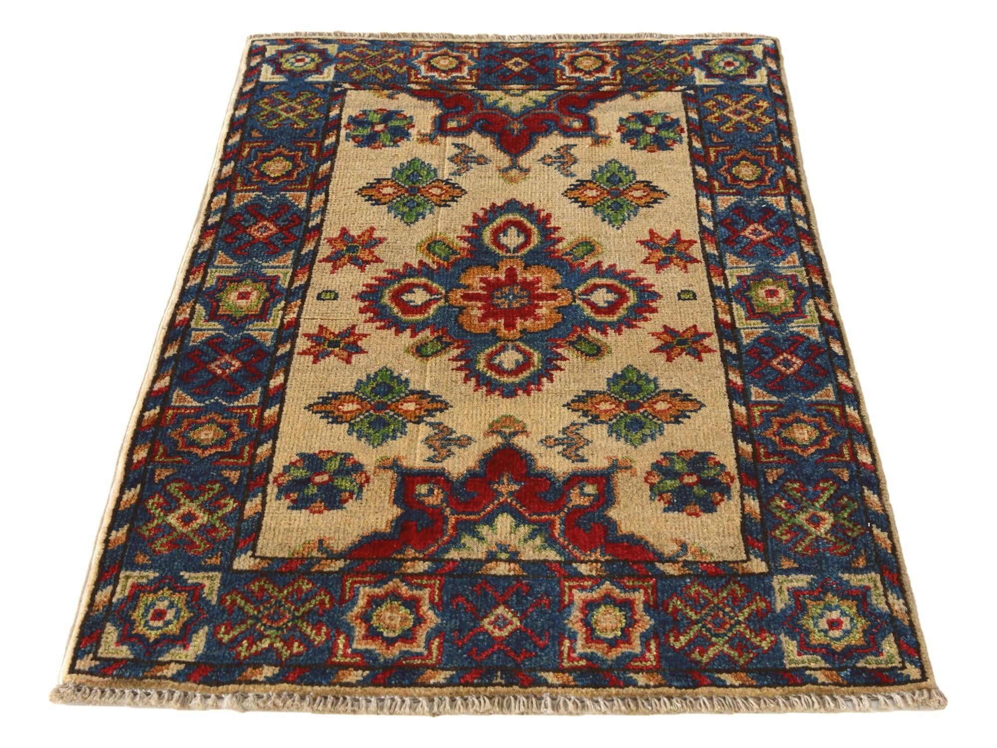 1' 10 x 3' Hand Knotted Kazak Rug