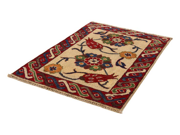 Detail image of 2' 1 x 2' 11 Hand Knotted Kazak Rug