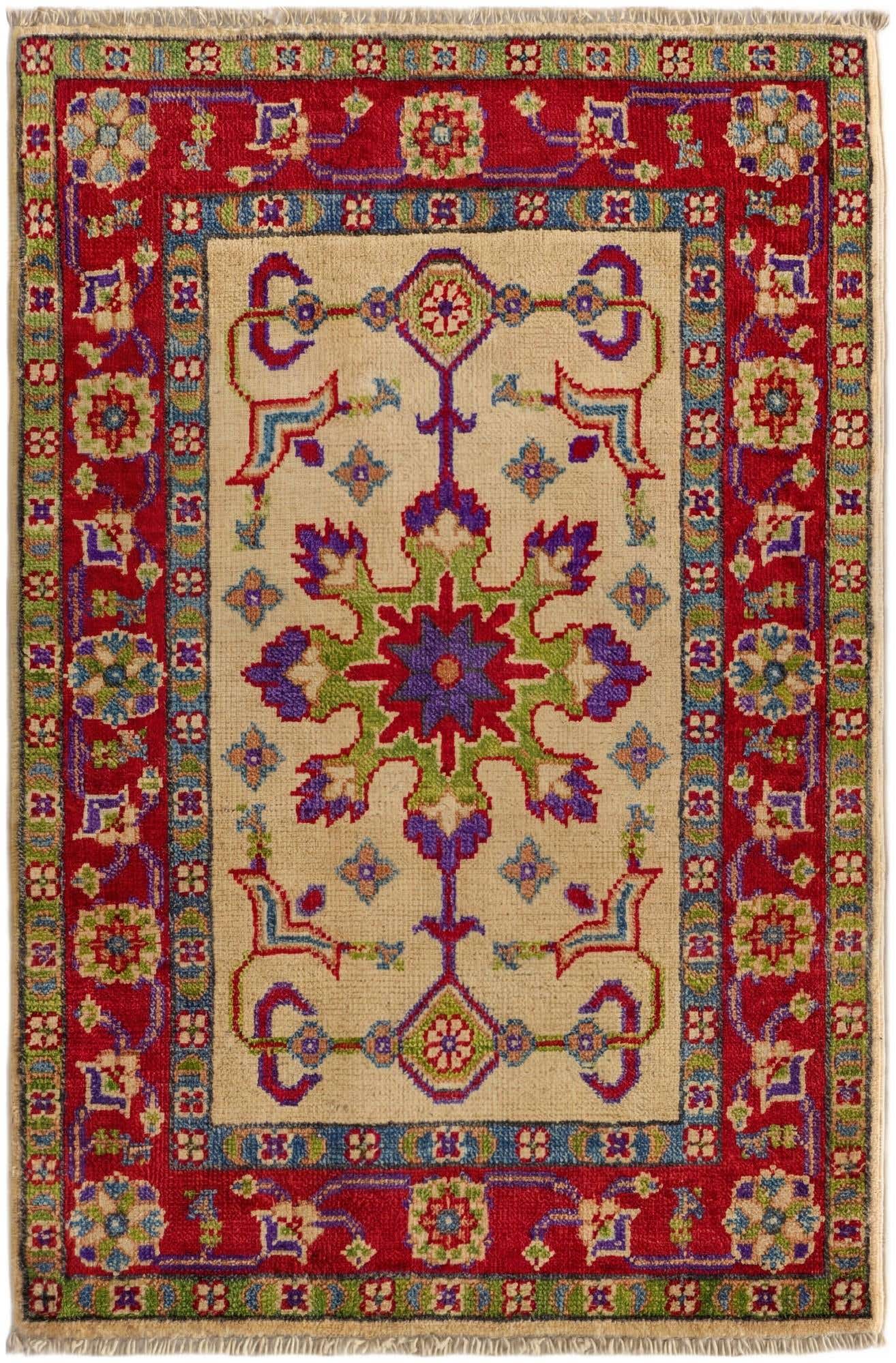 1' 10 x 3' Hand Knotted Kazak Rug