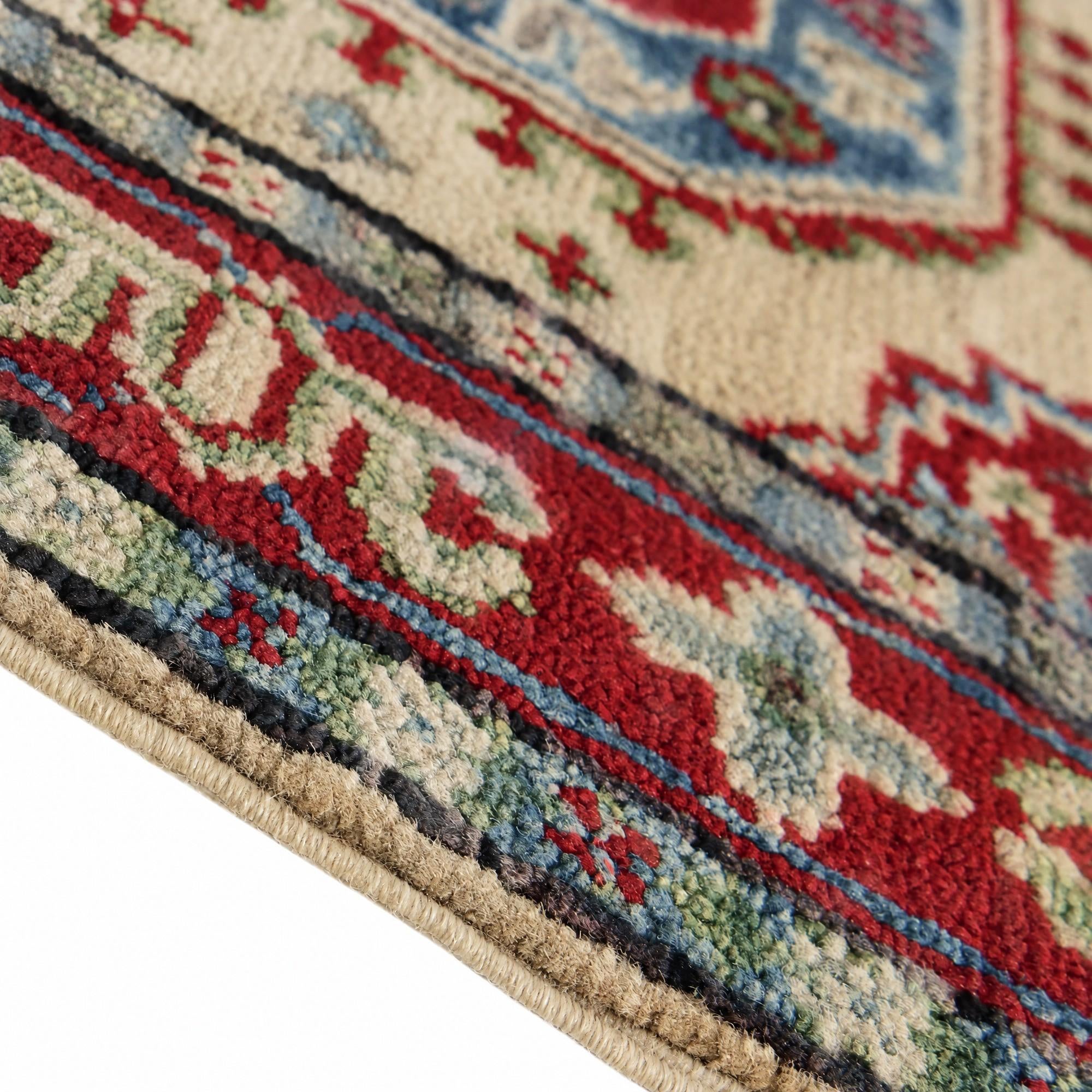 60cm x 95cm anudado a mano Kazak Alfombra