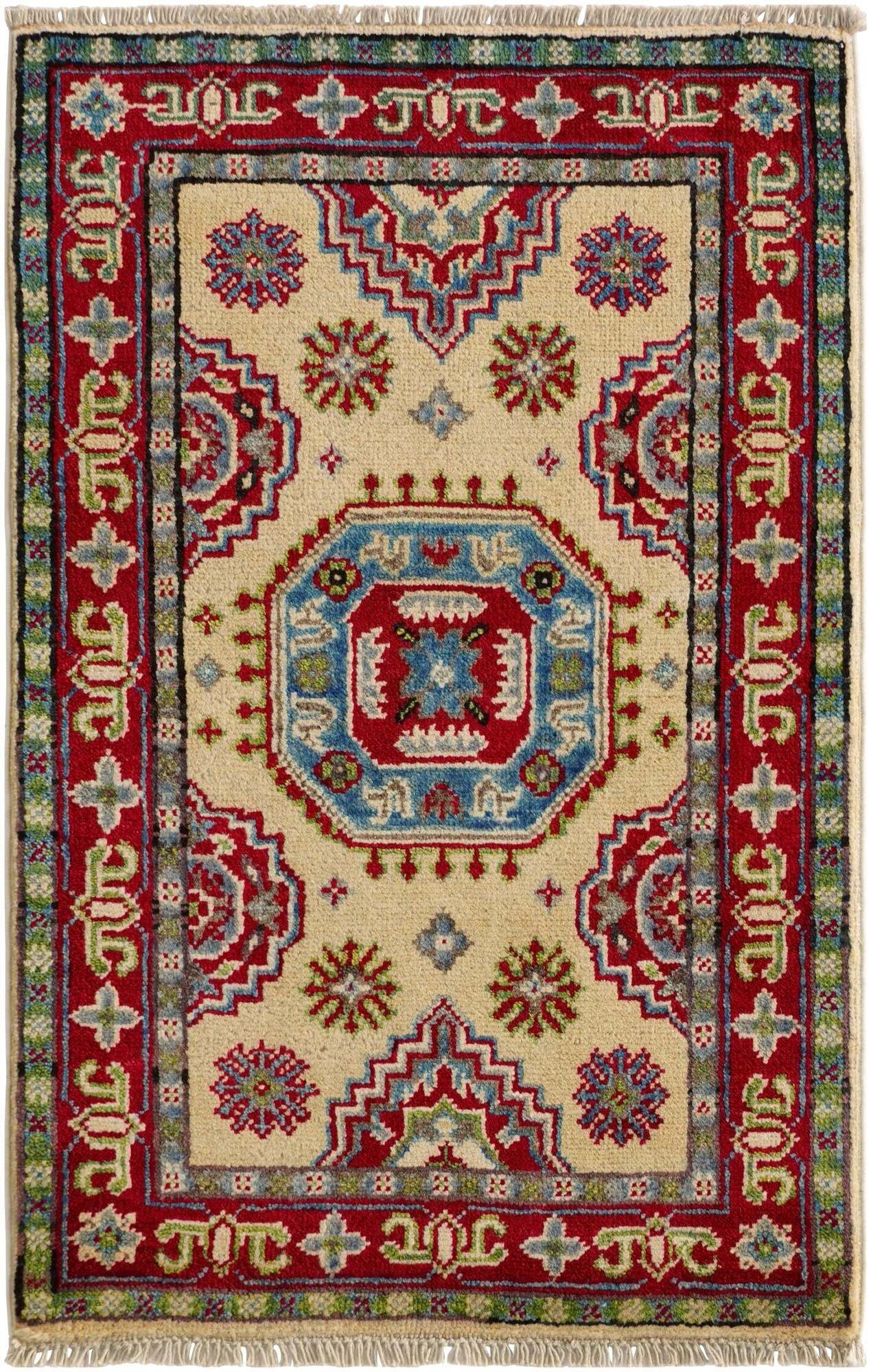 2' x 3' 1 Hand Knotted Kazak Rug