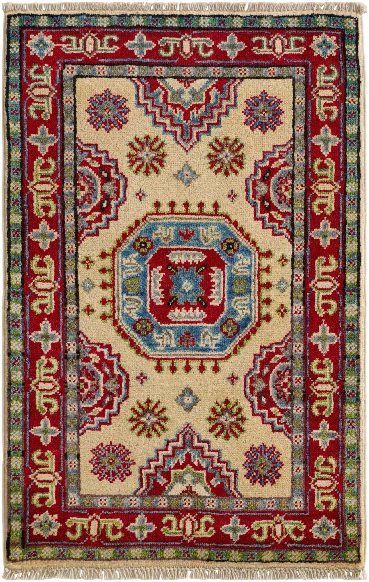2' x 3' 1 Hand Knotted Kazak Rug