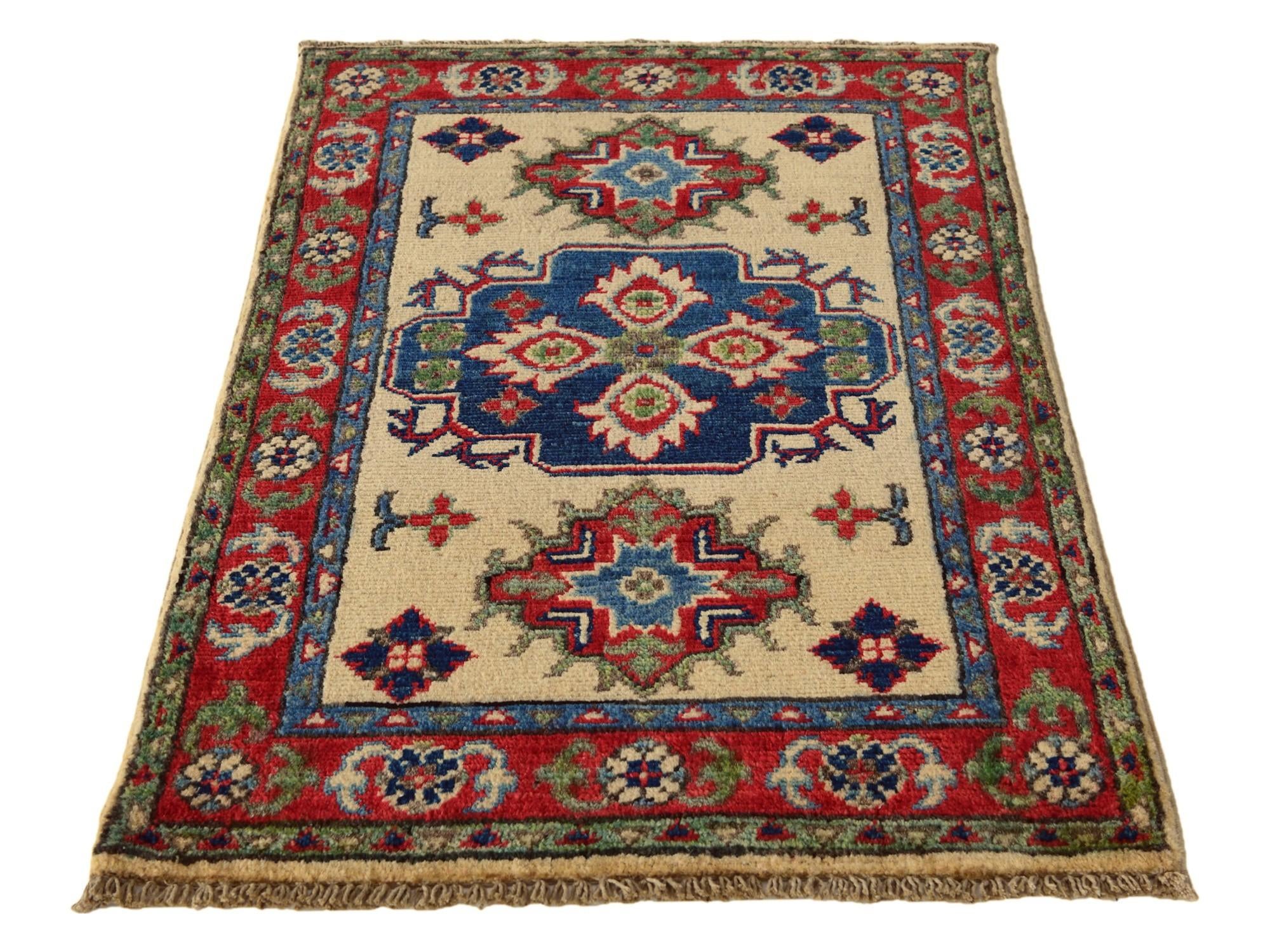 2' x 3' Hand Knotted Kazak Rug