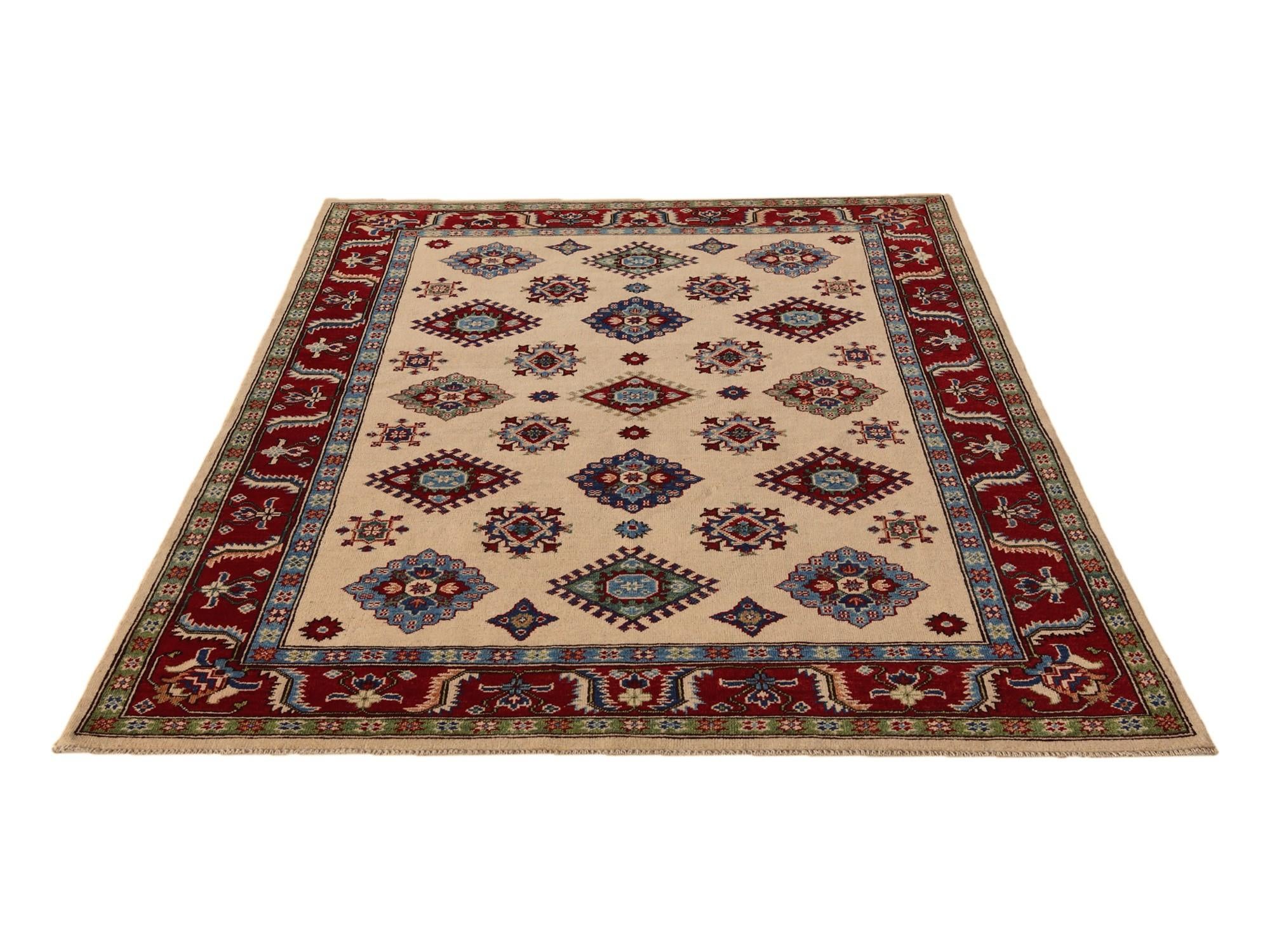 5' 4 x 7' 11 Hand Knotted Kazak Rug