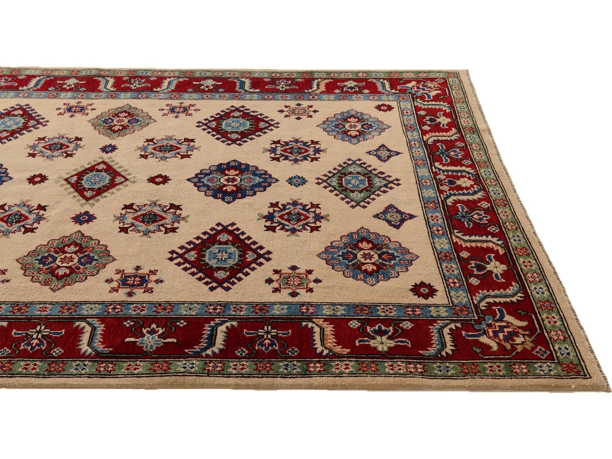 5' 4 x 7' 11 Hand Knotted Kazak Rug