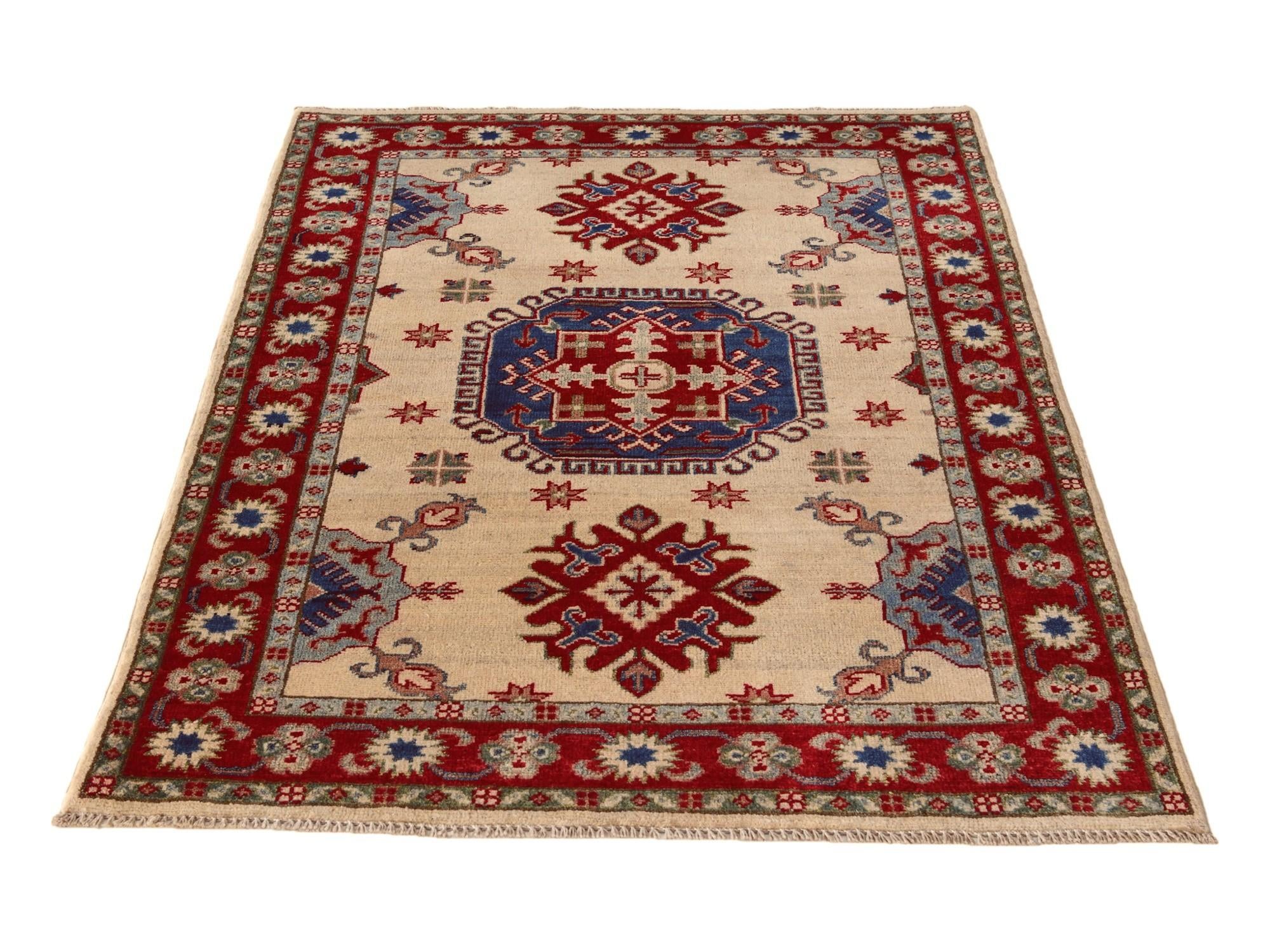 3' 5 x 4' 8 Hand Knotted Kazak Rug
