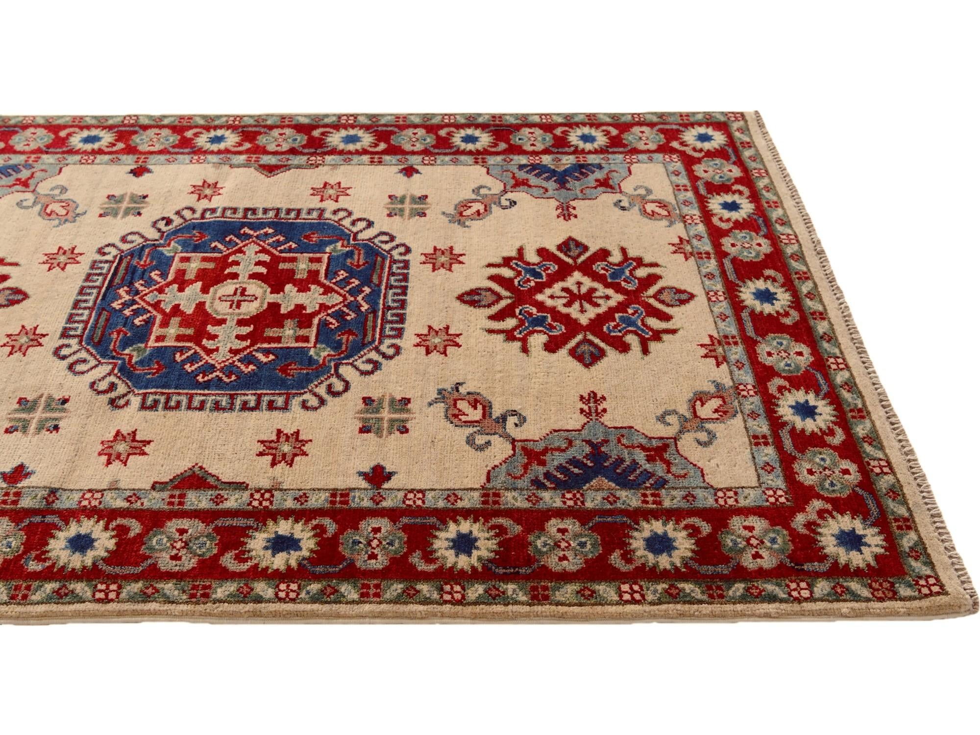 3' 5 x 4' 8 Hand Knotted Kazak Rug