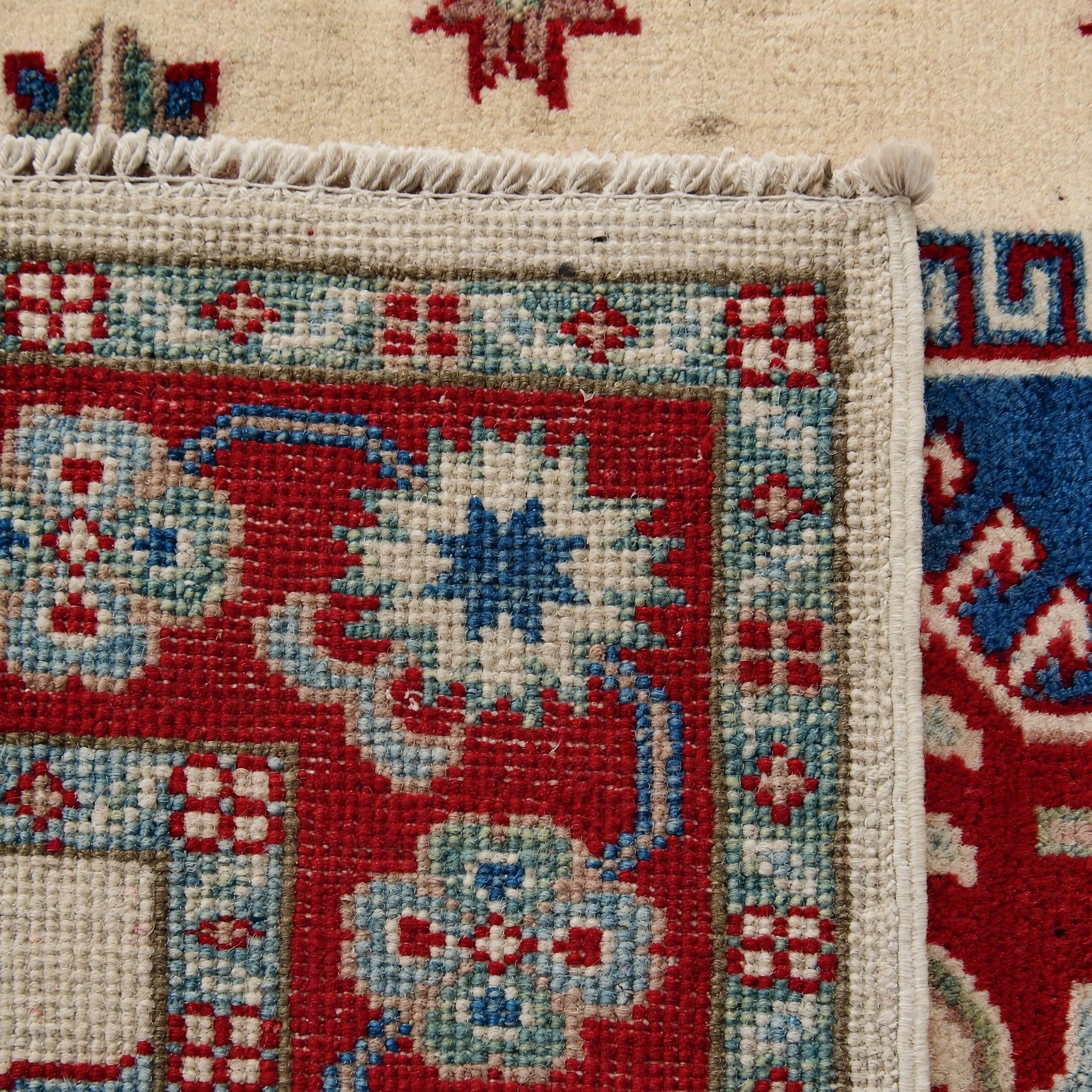 105cm x 140cm Hand Knotted Kazak Rug
