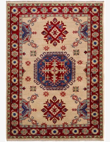 3' 5 x 4' 8 Hand Knotted Kazak Rug