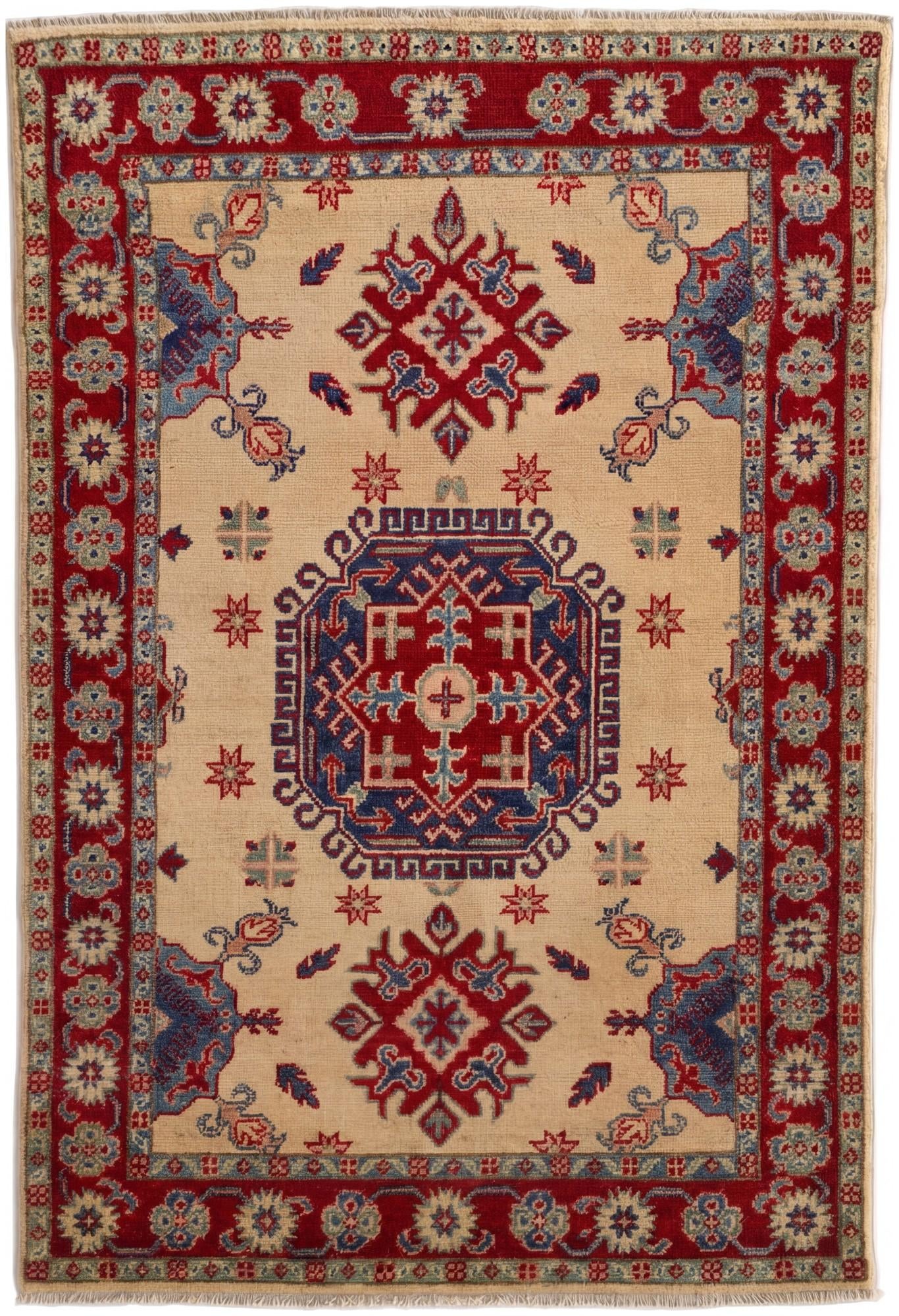 3' 4 x 5' 1 Hand Knotted Kazak Rug