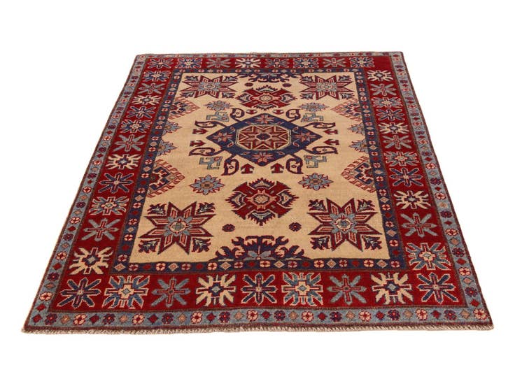 Detail image of 4' x 5' 3 Hand Knotted Kazak Rug