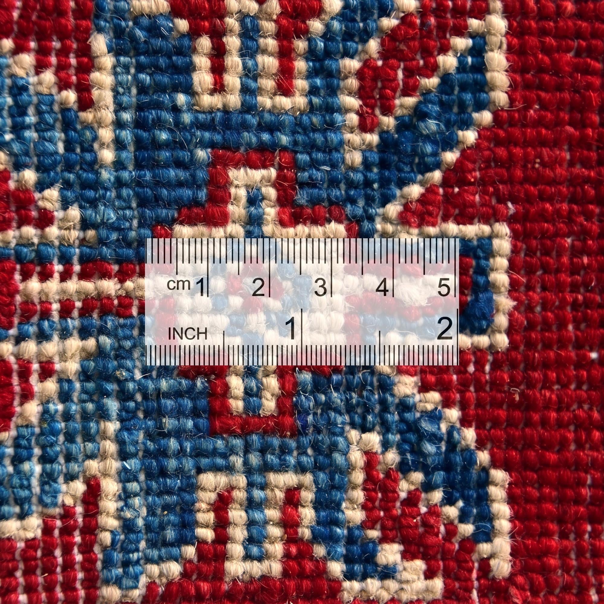 4' x 5' 3 Hand Knotted Kazak Rug