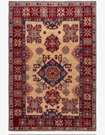 4' x 5' 3 Hand Knotted Kazak Rug