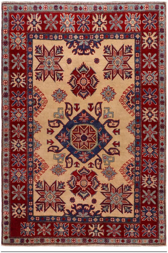 4' x 5' 3 Hand Knotted Kazak Rug