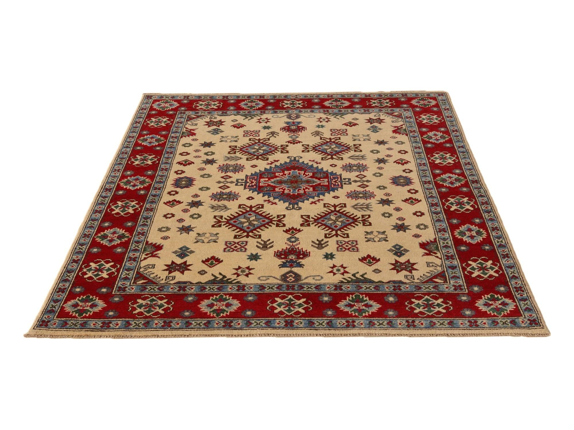 5' 1 x 6' 6 Hand Knotted Kazak Rug