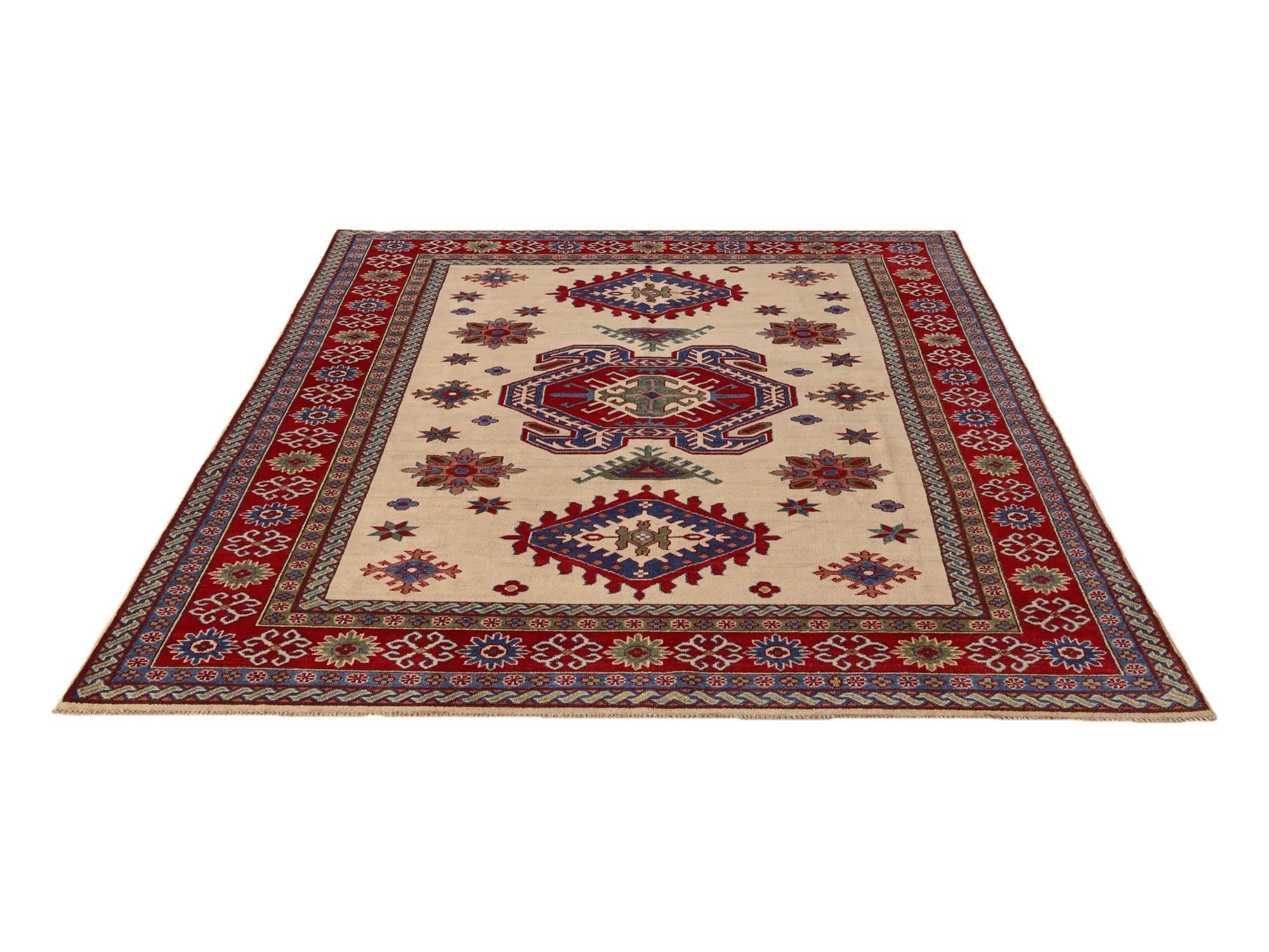 6' 6 x 9' 9 Hand Knotted Kazak Rug