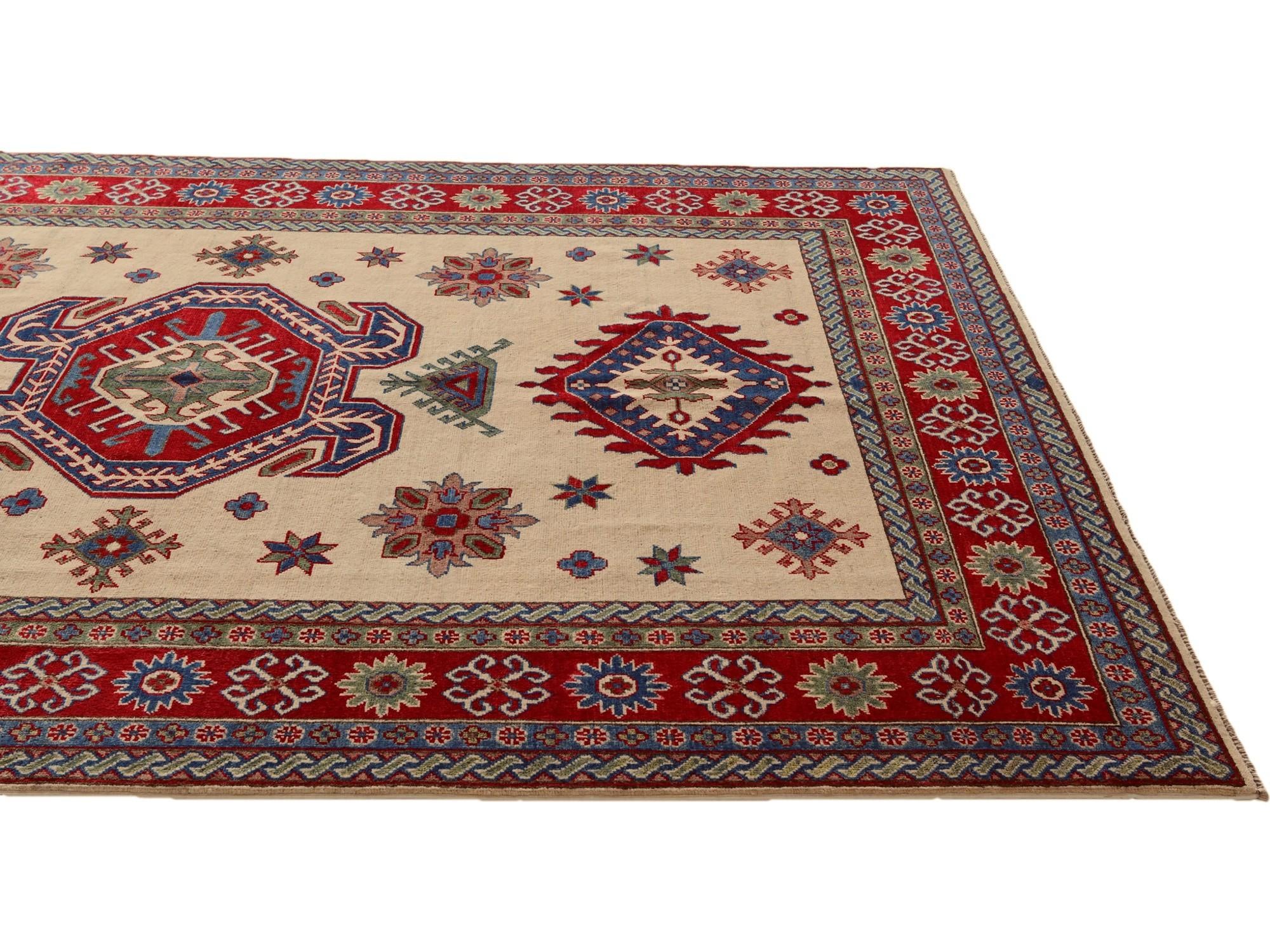 6' 6 x 9' 9 Hand Knotted Kazak Rug