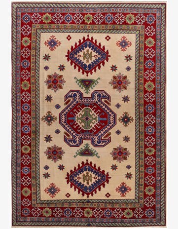 6' 6 x 9' 9 Hand Knotted Kazak Rug
