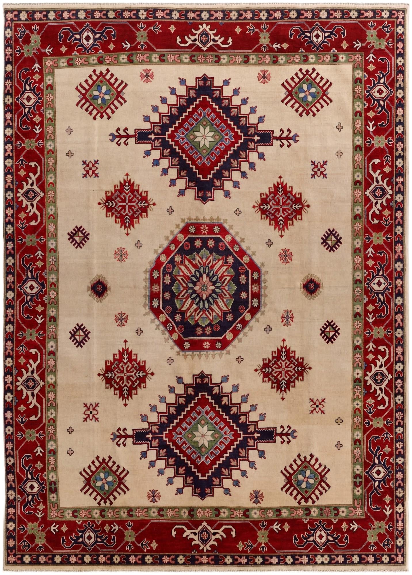 7' x 9' 8 Hand Knotted Kazak Rug