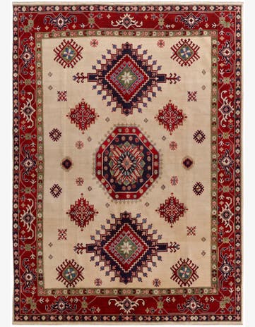 7' x 9' 8 Hand Knotted Kazak Rug