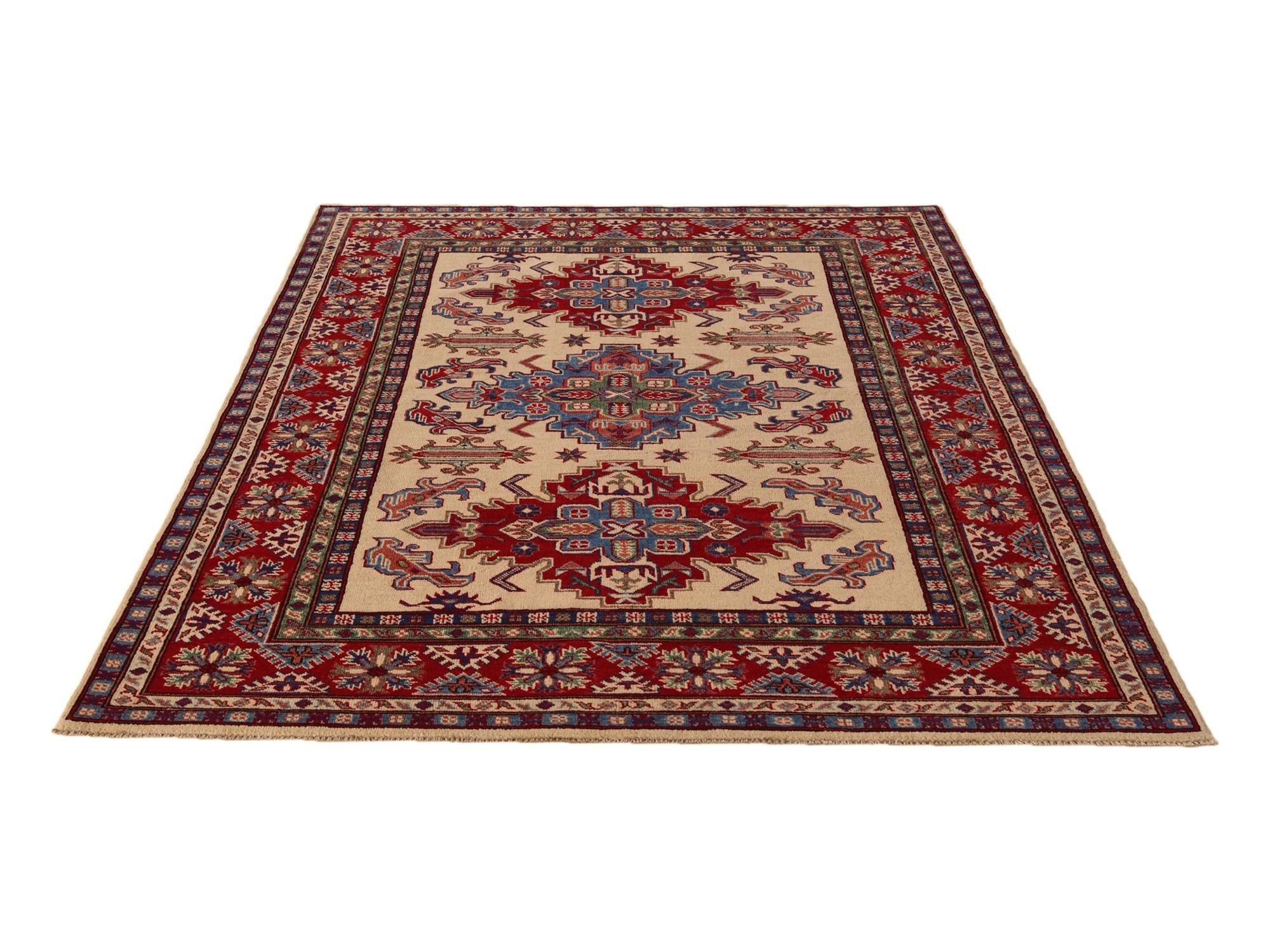 5' 7 x 7' 9 Hand Knotted Kazak Rug