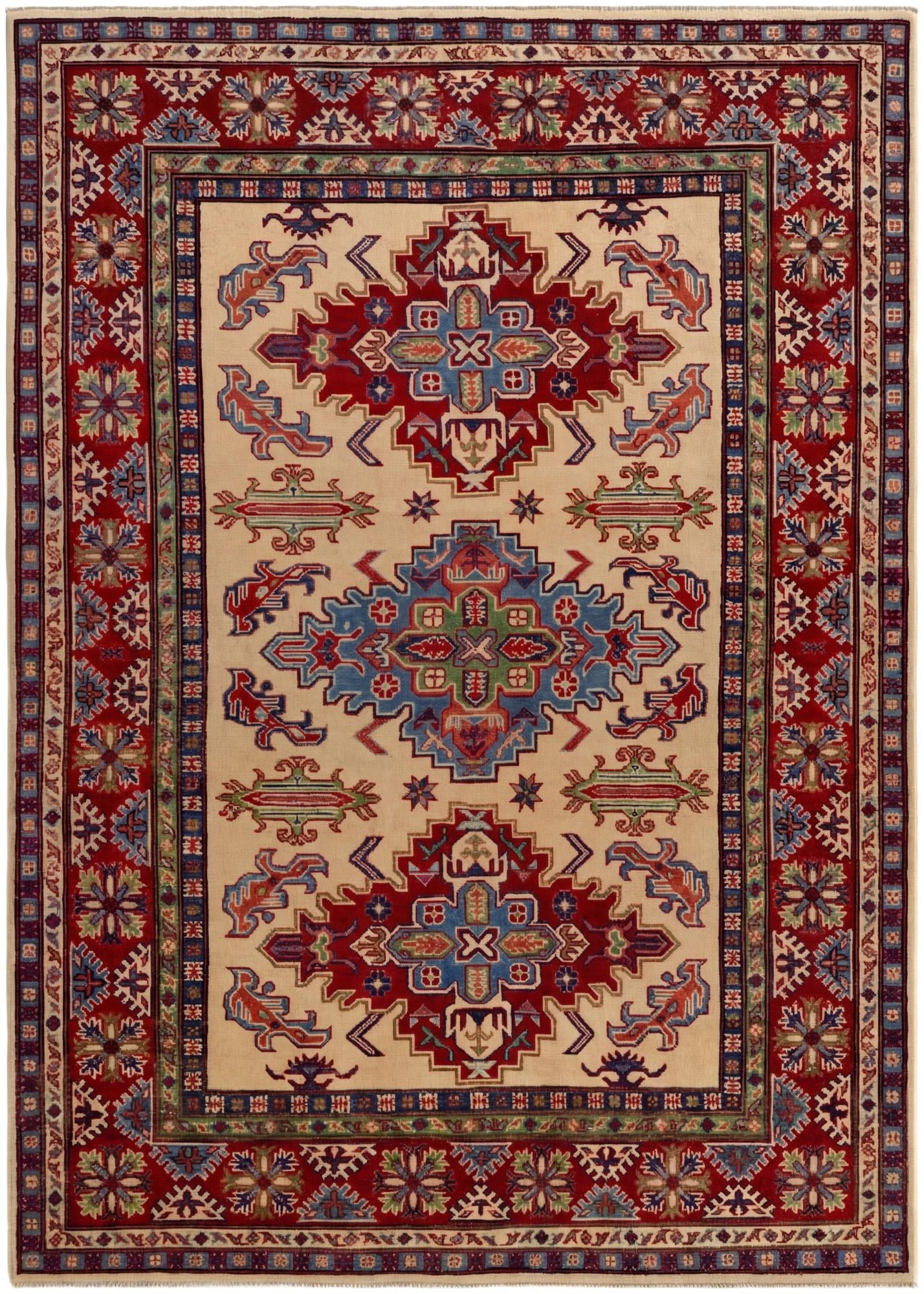 5' 7 x 7' 9 Hand Knotted Kazak Rug