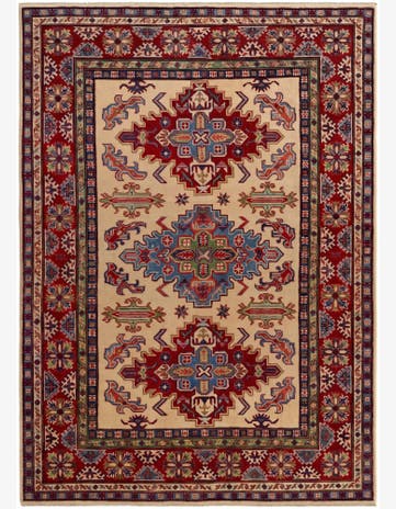 5' 7 x 7' 9 Hand Knotted Kazak Rug