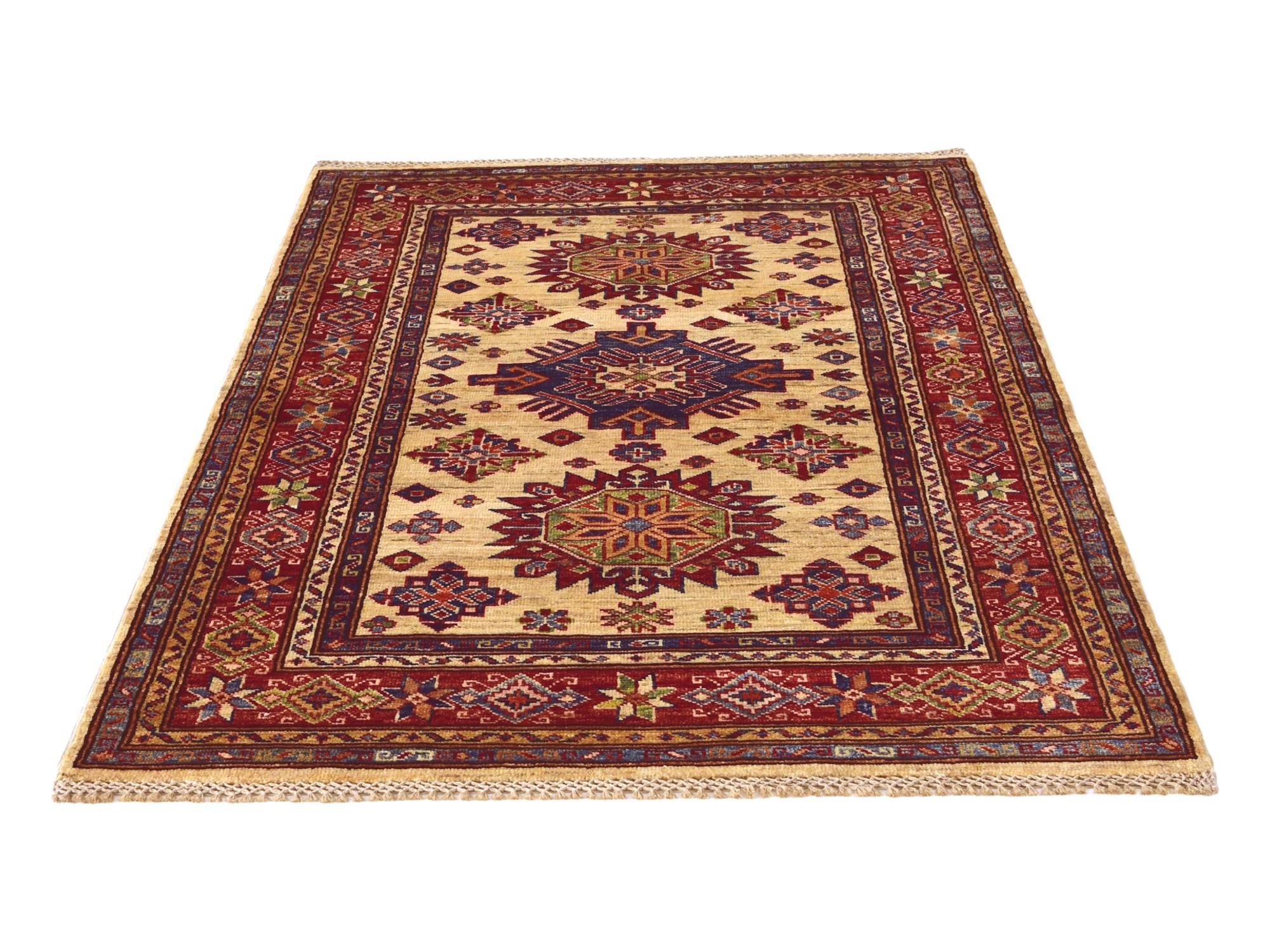 3' 5 x 5' Hand Knotted Kazak Rug