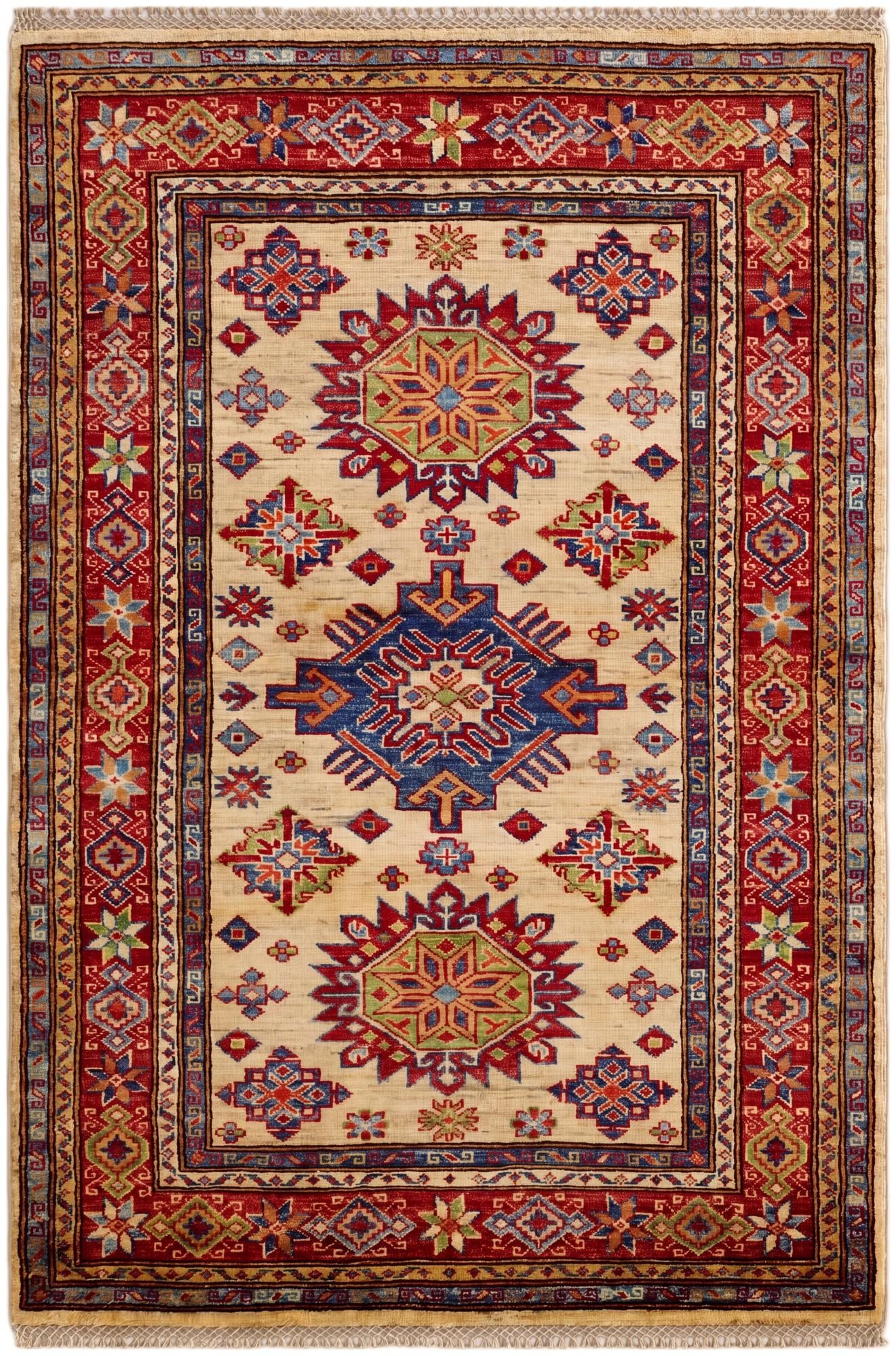 3' 5 x 5' Hand Knotted Kazak Rug