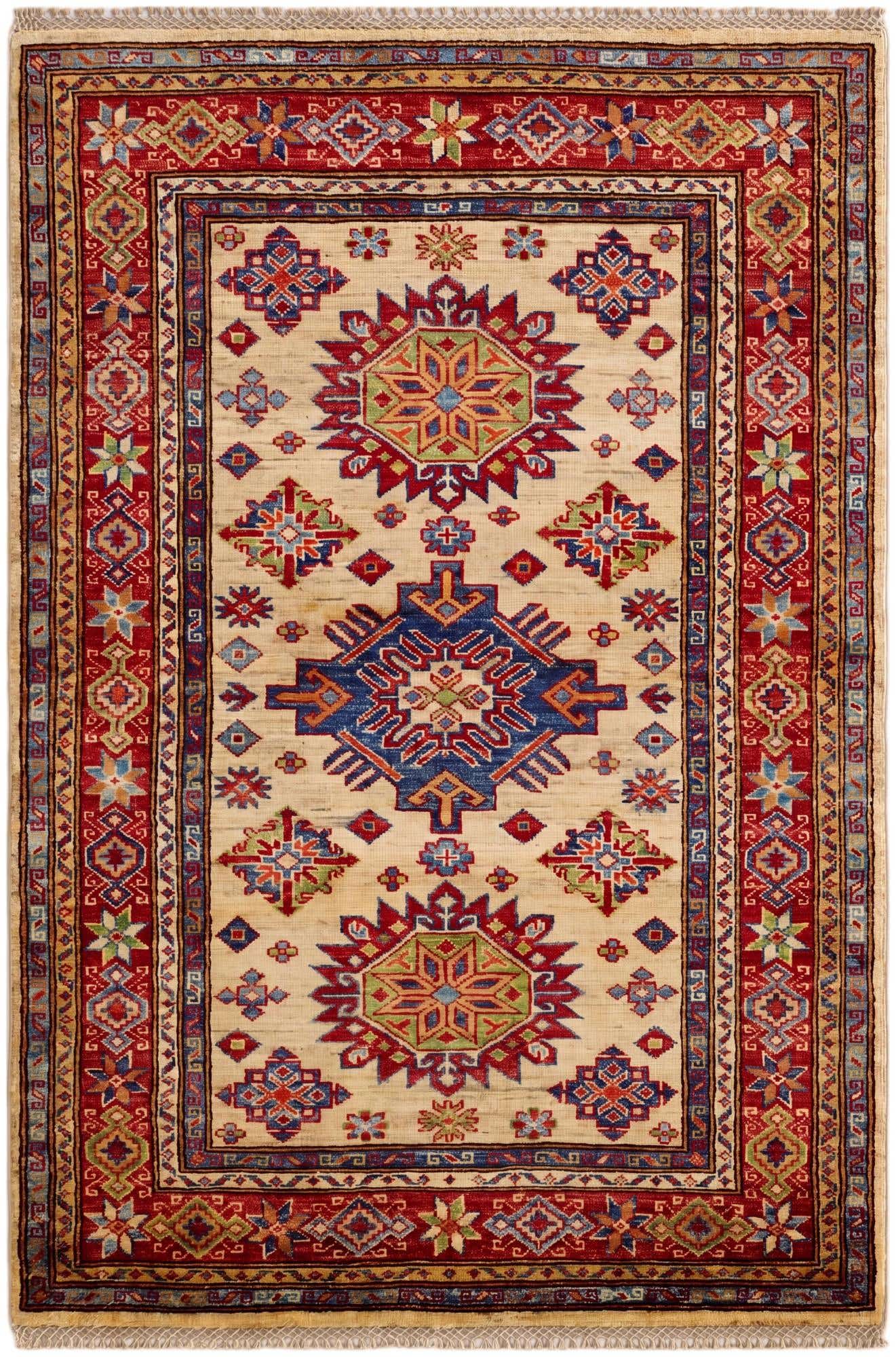 3' 5 x 5' Hand Knotted Kazak Rug