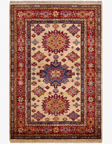 3' 5 x 5' Hand Knotted Kazak Rug