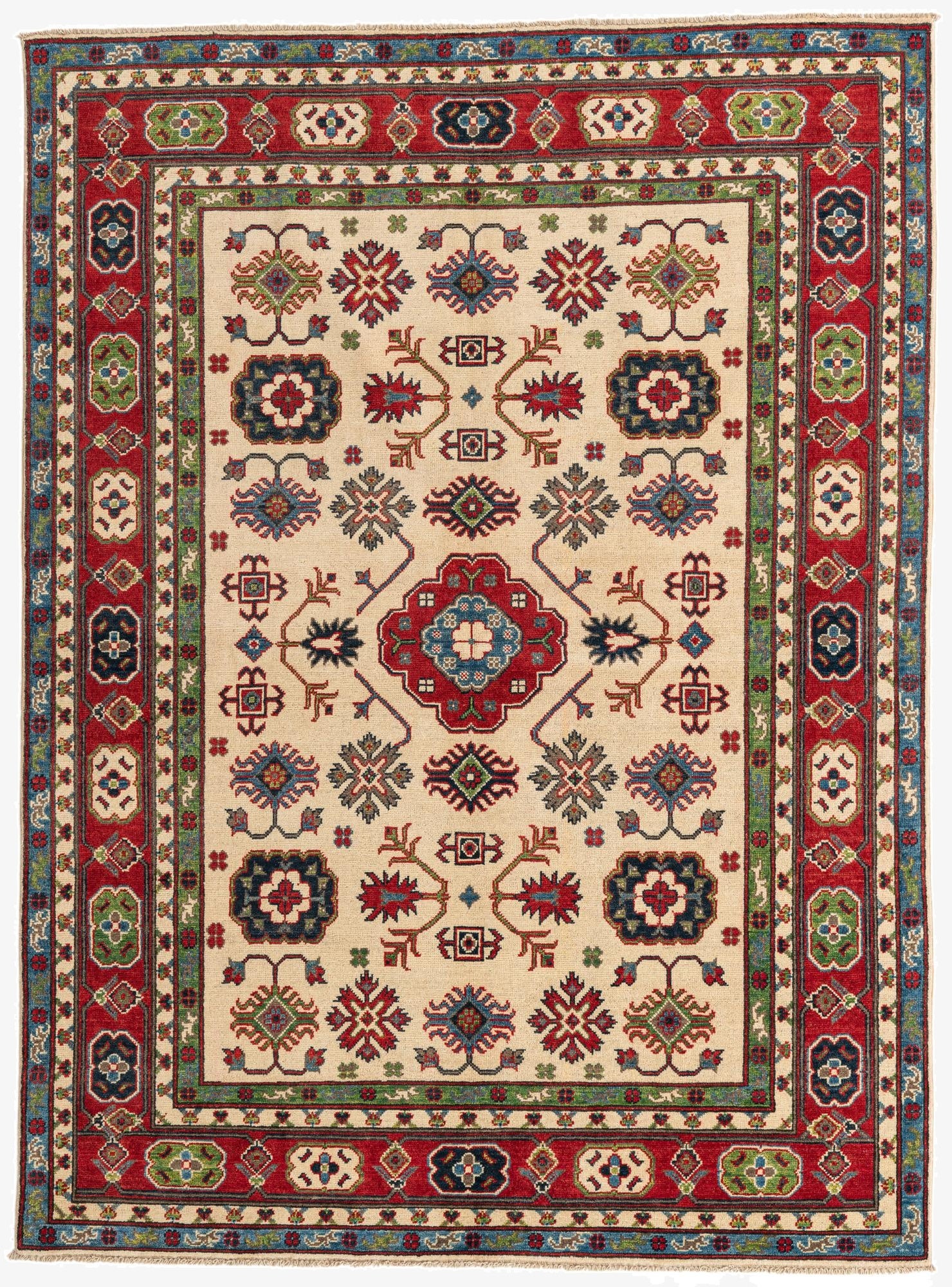 5' 9 x 7' 10  Hand Knotted Kazak Rug