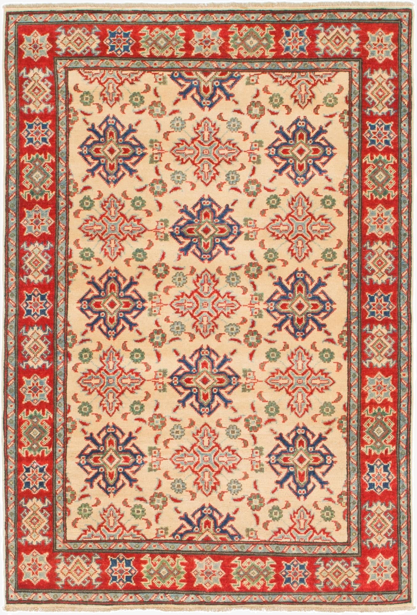 4' x 6'  Hand Knotted Kazak Rug