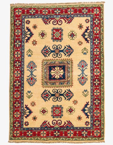 3' 5 x 5' Hand Knotted Kazak Rug