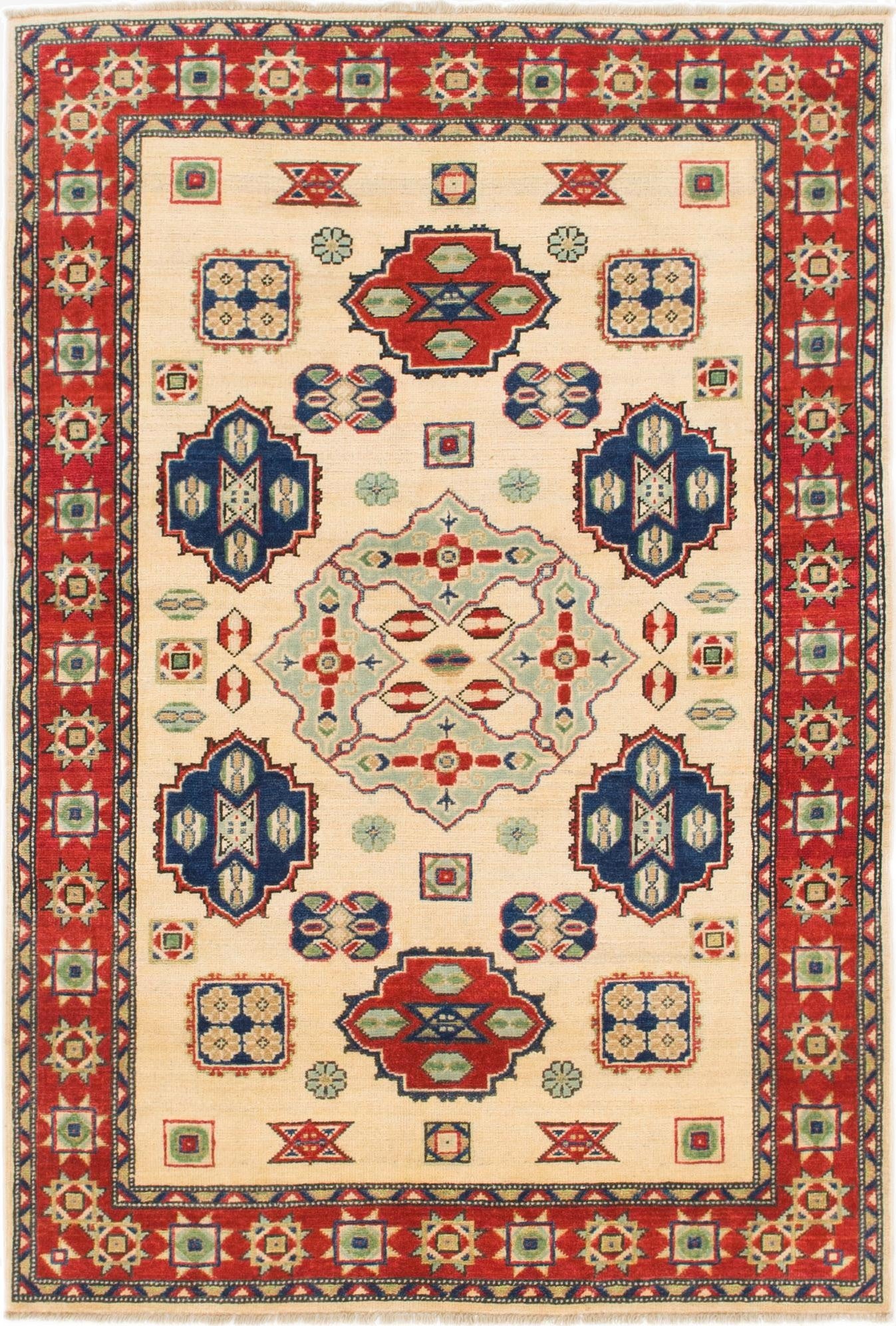 4' x 6'  Hand Knotted Kazak Rug