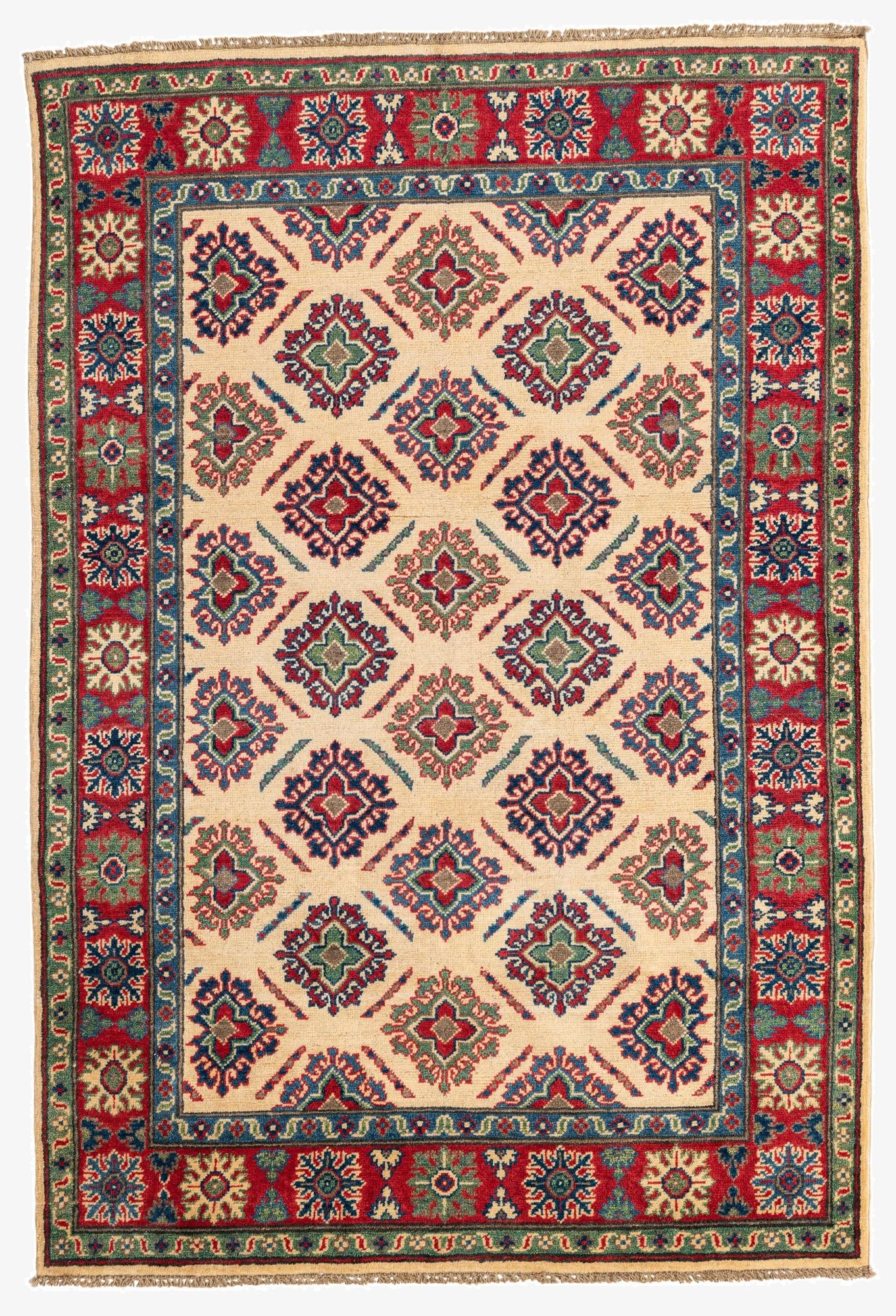 4' 2 x 6' 2  Hand Knotted Kazak Rug