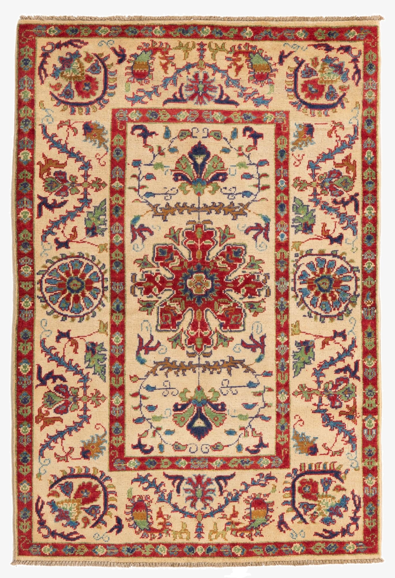 3' 3 x 4' 9  Hand Knotted Kazak Rug