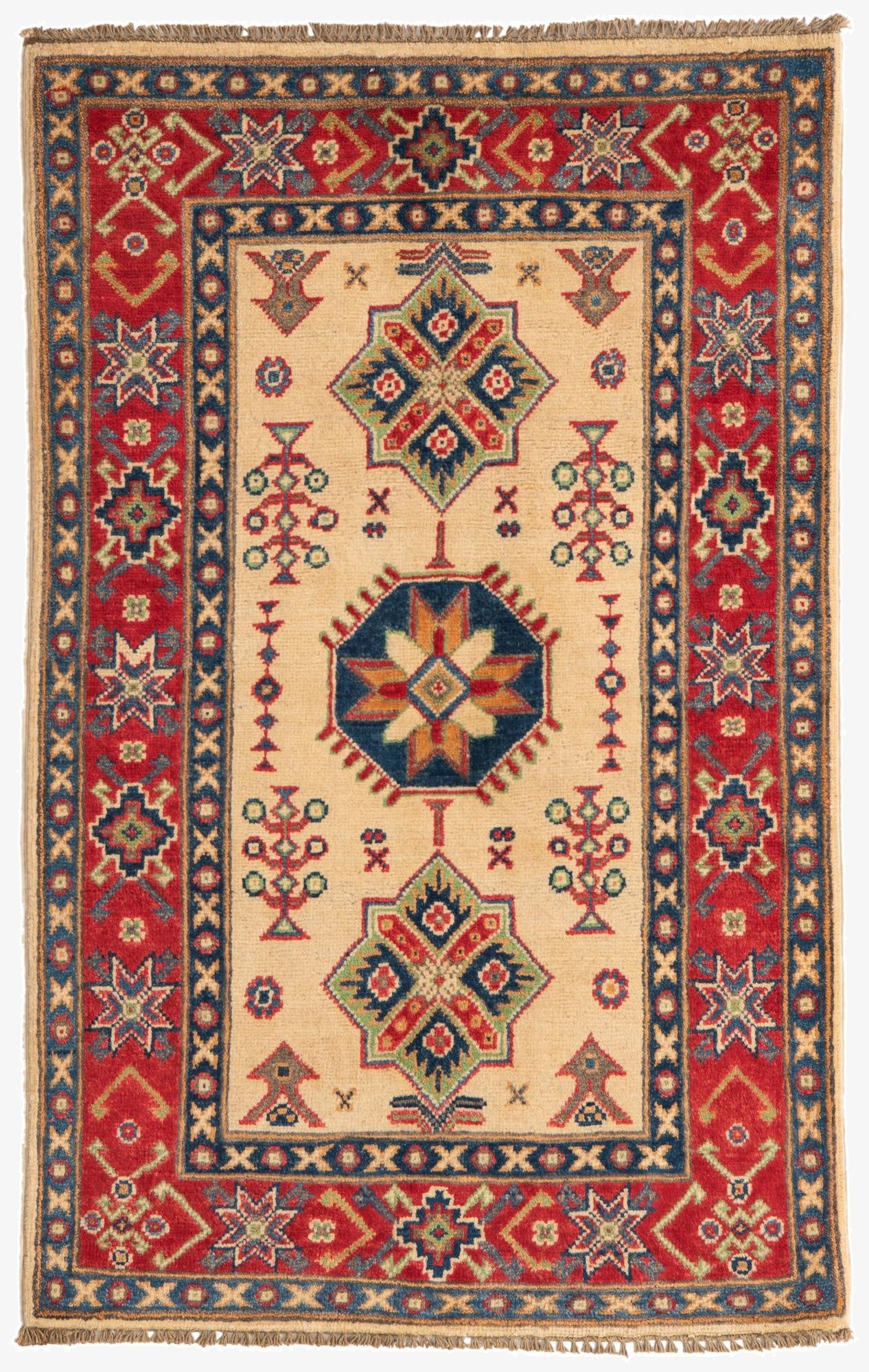 2' 8 x 4' 3  Hand Knotted Kazak Rug