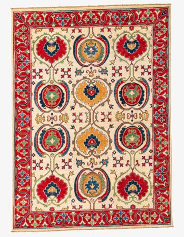 5' x 7' Hand Knotted Kazak Rug